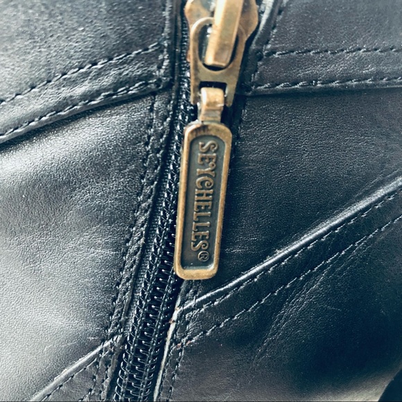 Seychelles Black Smooth Leather Ankle Bootie Sz-8 - Picture 4 of 10